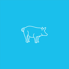 wild boar logo vector template line art