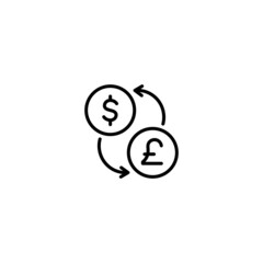 Money exchange icon, Money exchange sign vector