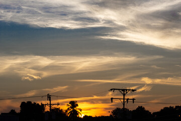 Fototapeta premium sunset in the city