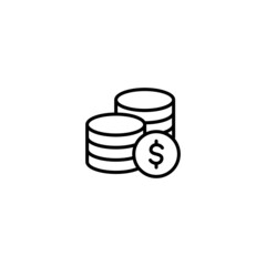 Dollar money icon, coin sign vector