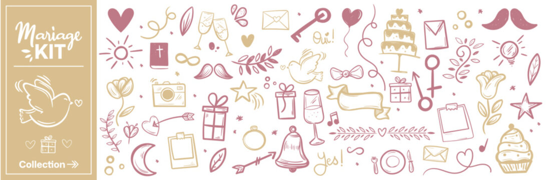 MARIAGE KIT - ILLUSTRATIONS - PICTOS - IC&Ocirc;NES