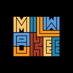 Milwaukee Typography poster. T-shirt fashion Design. Template for poster, print, banner, flyer.