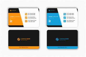Corporate modern minimal business card design template
