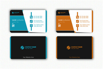 Corporate modern minimal business card design template
