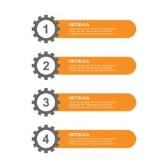 Abstract business infographic template with 4 gears and gear diagram on white background