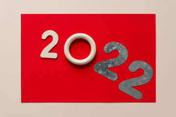 the number 2022 isolated on paper