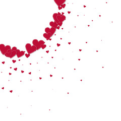 Red heart love confettis. Valentine's day corner o