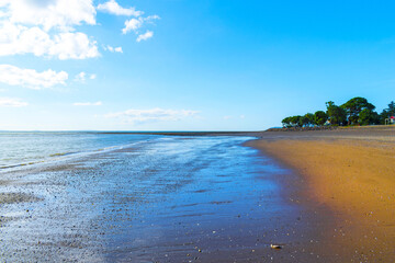 Panoramic View of Waiomu Beach, Thames Coromandel New Zealand; Coromandel Peninsula North Island