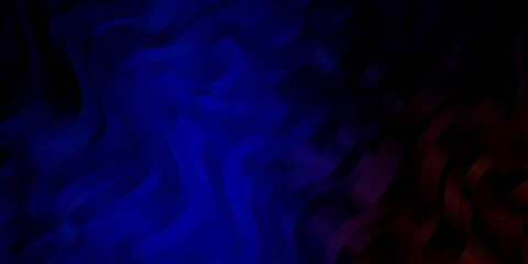 Dark Blue, Red vector texture with curves.