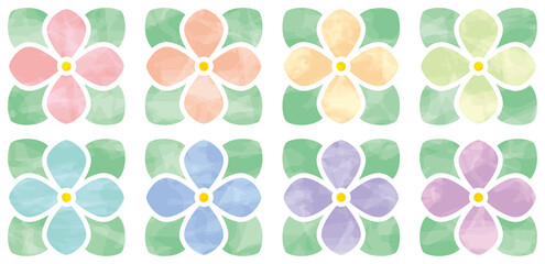 水彩風　花アイコンセット02