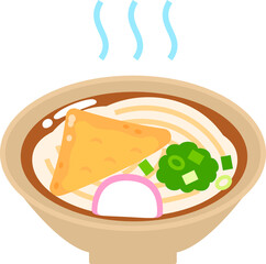 きつねうどんのデフォルメイラスト