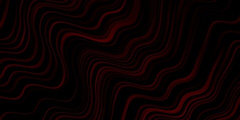 Fototapeta premium Dark Red vector template with curved lines.