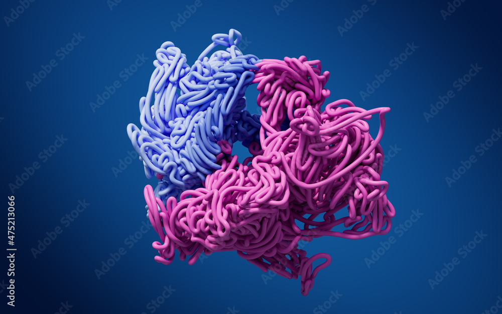 Poster abstract lines intertwine, 3d rendering.