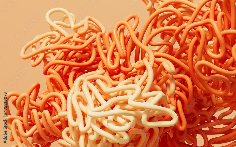 Poster abstract lines intertwine, 3d rendering.