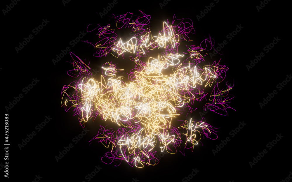 Poster abstract lines intertwine, 3d rendering.