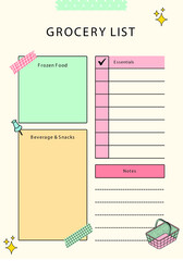 Colorful Playful Grocery List Planner