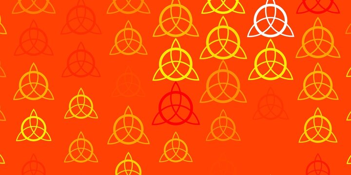 Light Orange vector texture with religion symbols.