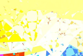 Light Blue, Yellow vector pattern with polygonal shapes.