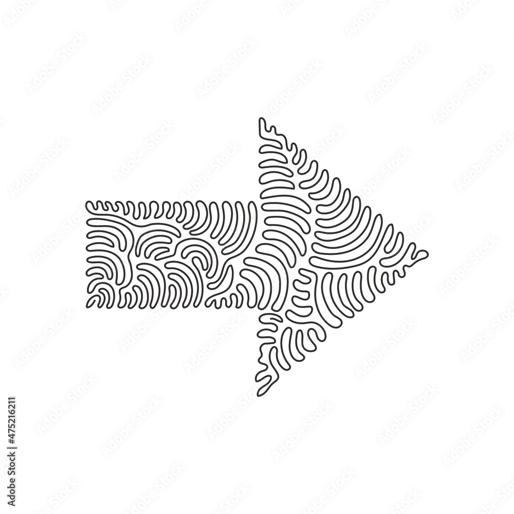 Poster single continuous line drawing arrow icon. flat style. arrow logo icon for your web site design, log