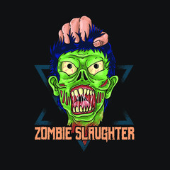 zombie slaughter illustration vector 