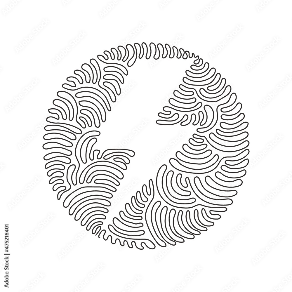 Aufkleber single one line drawing lightning bolt, electric power. energy, thunder electricity symbol. flash ve