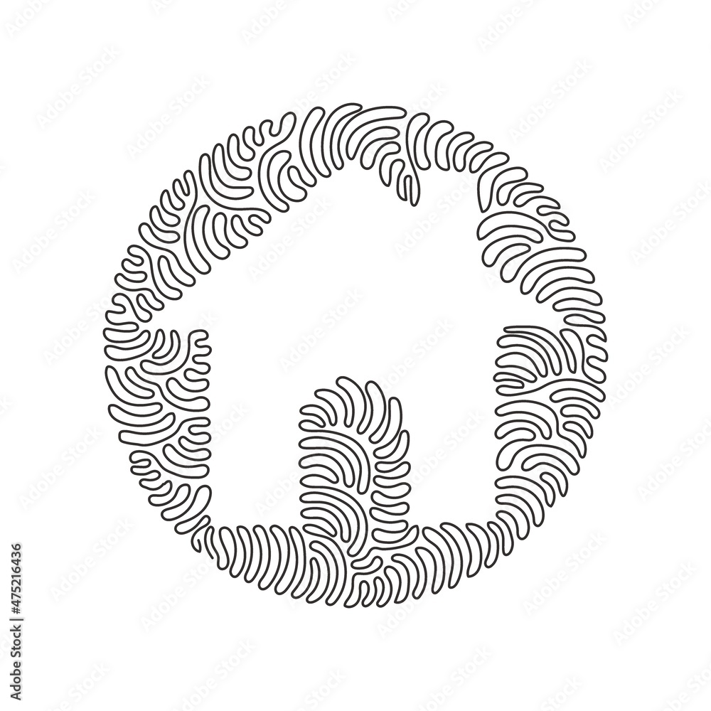Poster continuous one line drawing black single house icon, simple style real estate for app ads web banner