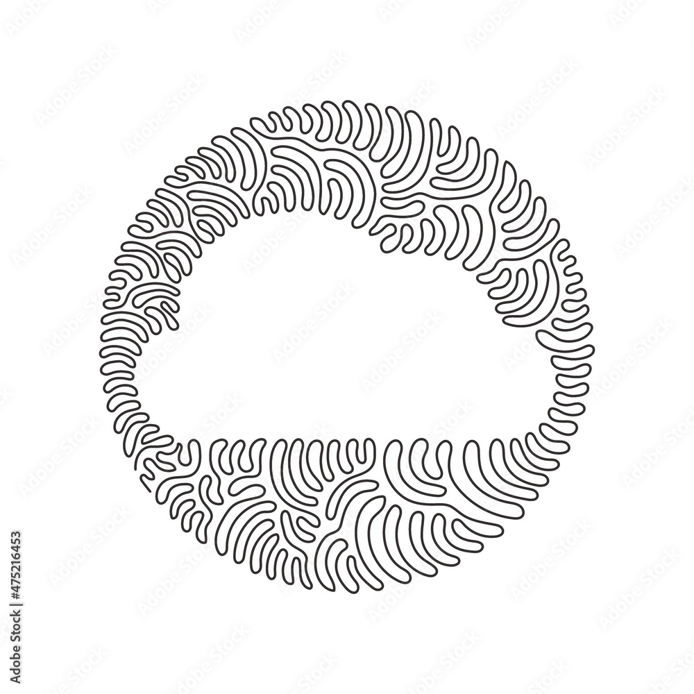 Poster single continuous line drawing geometric shapes, cloud icon. simple line, outline figures for ui and