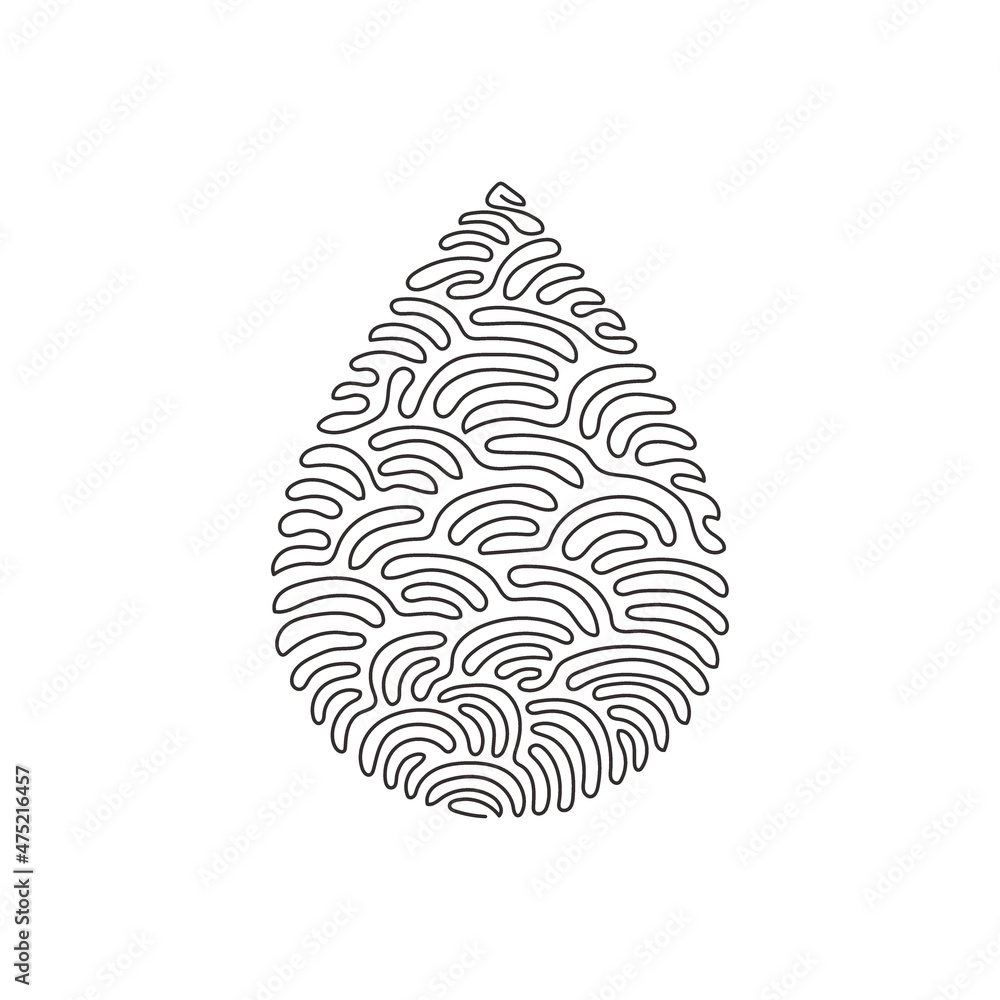 Poster continuous one line drawing water drop outline icon. linear style sign for mobile concept and web de