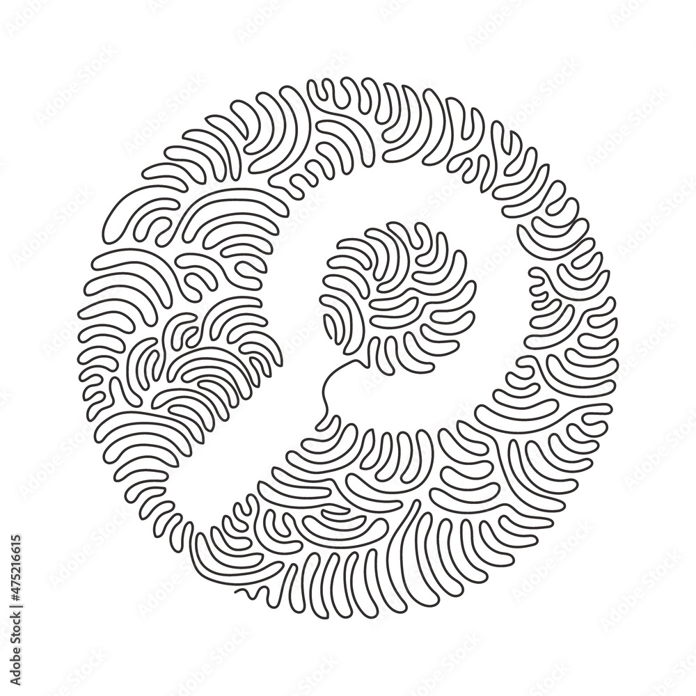 Poster continuous one line drawing magnifying glass or search icon. flat magnifier for use in web design, u