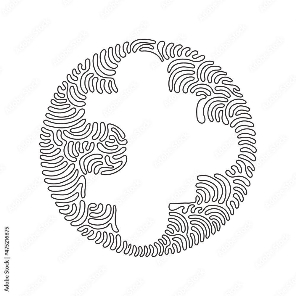 Poster continuous one line drawing puzzle flat icon. thin line signs logo. outline symbol for web or mobile