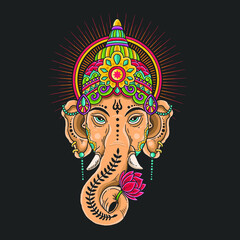 Obraz premium Ganesha Head Colorful