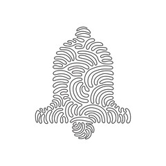 Continuous one line drawing bell icon isolated. Notification symbol modern, simple, vector, icon for website design, mobile app, ui. Swirl curl style. Single line draw vector graphic illustration