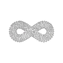 Single continuous line drawing infinity logo creative concept. Style infinity sign and lettering. Elements on black rough paper. Gradient graphic design. Swirl curl style. Dynamic one line draw vector