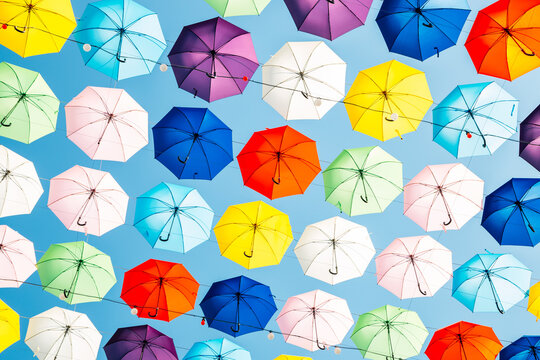 Street decoration colorful umbrella in Incheon, Korea