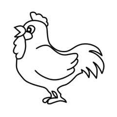 Cute chiken with black color, good for kids coloring book.