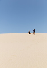Photo session on the sand .
