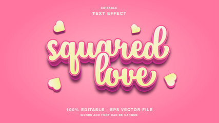 Squared Love Text Effect Editable