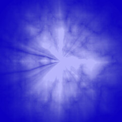 Obraz premium A white snowflake on a blue background. Blue abstraction with a drawing in the center. A bright explosion.