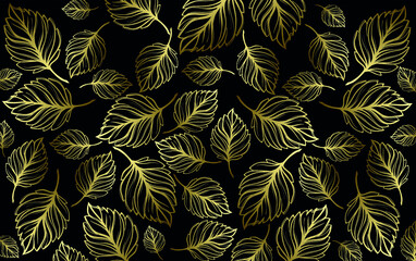 golden leaf texture with black background luxury vectoral illustration
