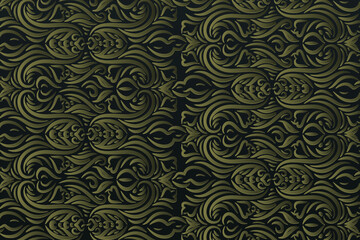 Royal Damask Baroque Seamless Patternfloral Ornament Stok Vectoral illustration