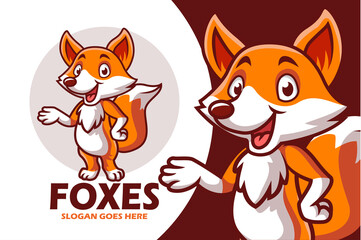 Cartoon fox mascot design template