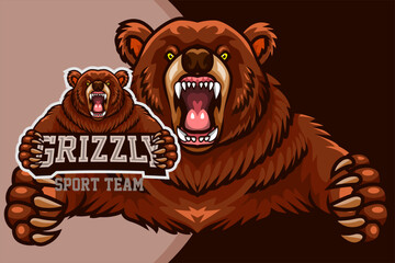 Cartoon bear mascot design template