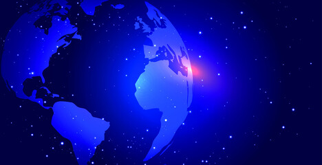 global technology earth network connection background vectoral illustration