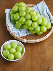 신선한 유기농 과일 샤인 머스켓, 포도 