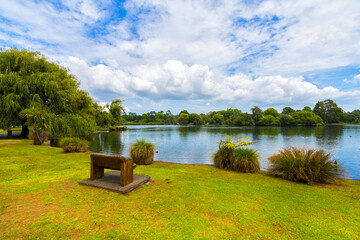 Lakeside Scenery at Western Springs Park, Auckland New Zealand