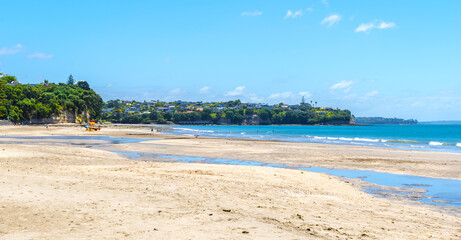 Landscape View of Mairangi Bay Beach Auckland, New Zealand; Place for Picnic and Relaxing