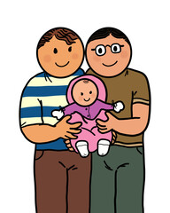 Happy Young Gay Pride Family