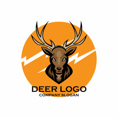 deer illustration design logo vector. deer hand drawn vector