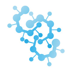 Abstract molecular grid. Crystal. 3d blue vector illustration for chemistry, biology, medicine or other sciences