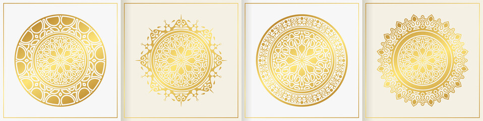 luxury white mandala design collection template